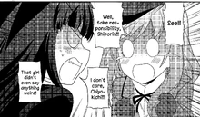 Exchanging embarrassing nicknames with Chiyo Shimada.