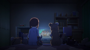 Miho and Alice watching Boko