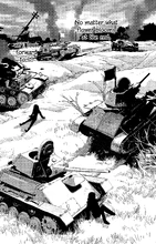 A Panzer II destroyed among other tanks.