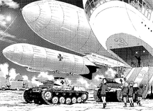 Zeppelins discharging Panzer IIs before the match against BC Freedom/Centipede Team.
