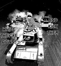 Red Team Tetrarchs charging with Jajka.