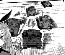 Matildas in formation with the Churchill and the Black Prince.