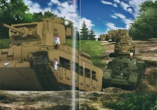 A column of Matildas during the match St.Gloriana against Kuromorimine.