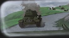 Katyusha's T-34 under heavy fire.