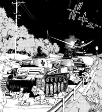 A column Panzer II destroyed.