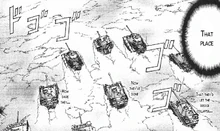 King Tigers along with other tanks pursue Ooarai.