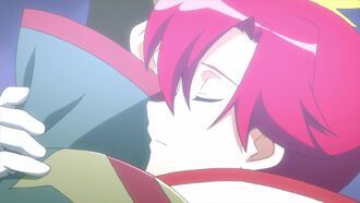 Yoko hugging Kittan before he leaves for his last mission.