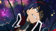 Simon piloting Arc-Gurren Lagann.