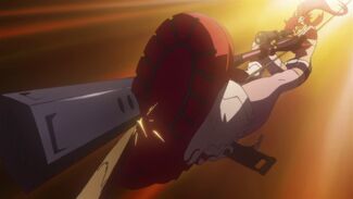 Yoko falls from the sky.