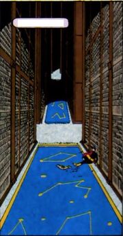 An adult Rokk Krinn (Comic Boy) trapped in the infinite Library