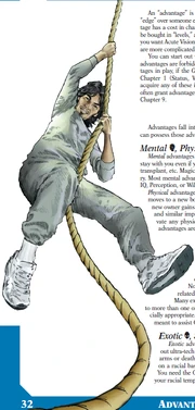 swinging from a rope at the start of Chapter 2: Advantages, B32