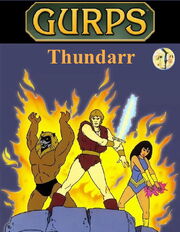 Mock up of GURPS Thundarr cover