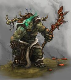 A blizzardy elemental orc shaman by parkhurst-d5hm5ub