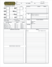 pre made gurps 3rd edition character generator