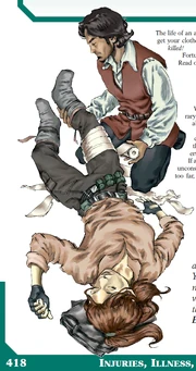 he might have some  knowledge too, given how B418 shows him bandaging his  friend 