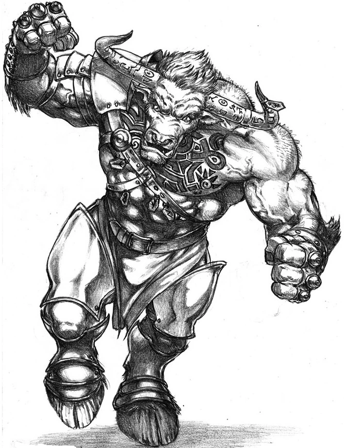 Эскизы тату минотавр