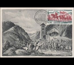 Charlemagne rejoignant la Marca Hispánica par la vallée voisine d'Andorre