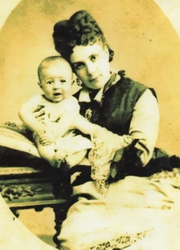 Marguerite Le Clerc et son fils Jean de Rambaud (Archives Rodolphe Gaillard de Saint-Germain).