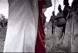 Prêtre bénissant les troupes de Charles Martel.