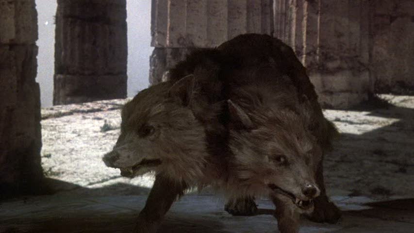 Dioskilos attacks Perseus and his men in Clash of the Titans (1981