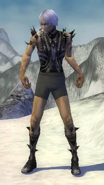 Necromancer Obsidian Armor M gray arms legs front