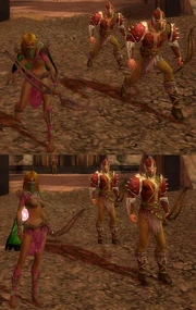 Characters in battle alert(above) and idle(below) poses