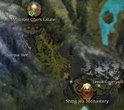 Location of the estate from the monastery