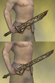 Comparison of the swords.  The Lesser is on top; the regular is on bottom.