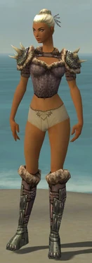 Warrior Charr Hide Armor F gray chest feet front