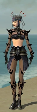 Necromancer Obsidian Armor F gray front
