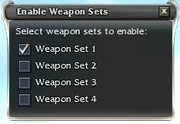 Check and uncheck to toggle on and off weapon sets