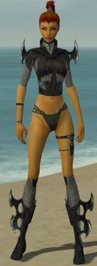 Assassin Kurzick Armor F gray chest feet front