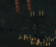 Tombs and candles by the Henchmen in Droknar's Forge