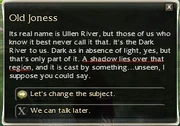 Old Joness, saying that there is a shadow above the river.