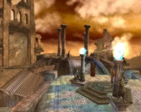 Murals of Dwayna and Melandru are visible in the background of the Crypt.