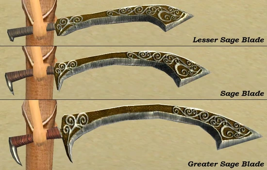 A comparison of the three Sage Blade grades