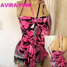 AVIRA PINK tropical pattern dress