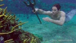 Zac swimming with the Trident