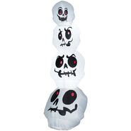 Airblown Lighted Stacked White Skulls