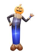 BZB Goods 6 Foot Tall Thanksgiving Halloween Inflatable Scarecrow Pumpkin Head Lights Lighted Blowup Party Decoration