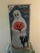 NEW Empire Lighted Halloween Blow Mold 34 Ghost Holding Pumpkin & Black Cat BOX