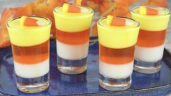 Candy corn jello shots