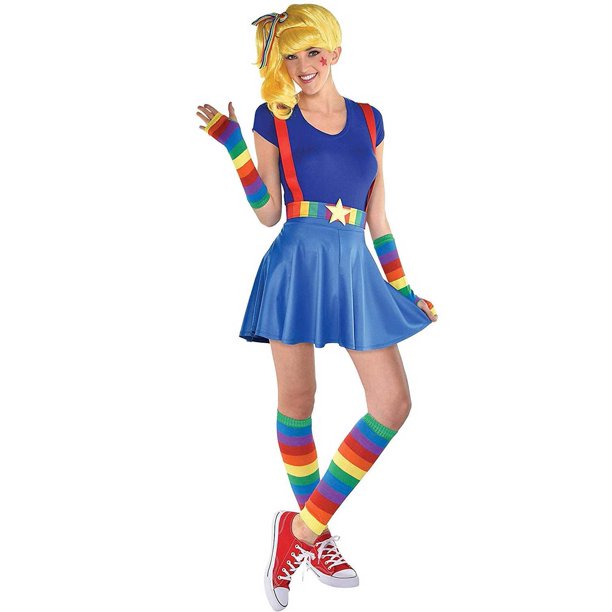 Adult Rainbow Brite Costume Women's Halloween Costume, Rainbow Brite Dress  for Halloween and Cosplay X-Small : : Clothing, Shoes & Accessories