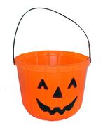 One Orange Plastic Pumpkin Jack O Lantern Design Trick Or Treat Bucket