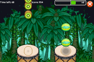 Screenshot of the Jungle Jam minigame.