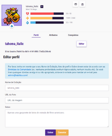 Perfil edição