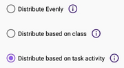 A switch for automatic allocation is turned on. There is a radio button list below it containing the options described in this page.