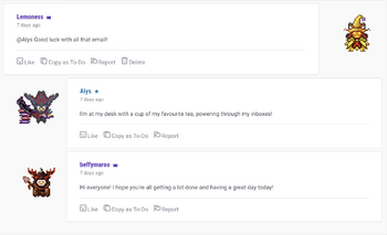 Una chat di una squadra che mostra che un Guaritore ha recentemente usato l'abilità Benedeizione, un'abilità diretta all'intera squadra