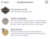 App iOS Achievements detail