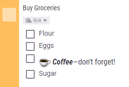 Markdown checklist
